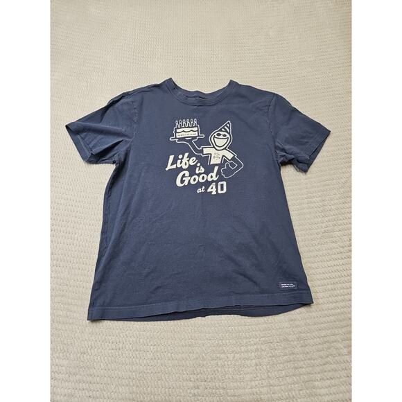 Life Is Good Shirt Mens Small Crusher Tee Life Is Good At 40 - Picture 1 of 7